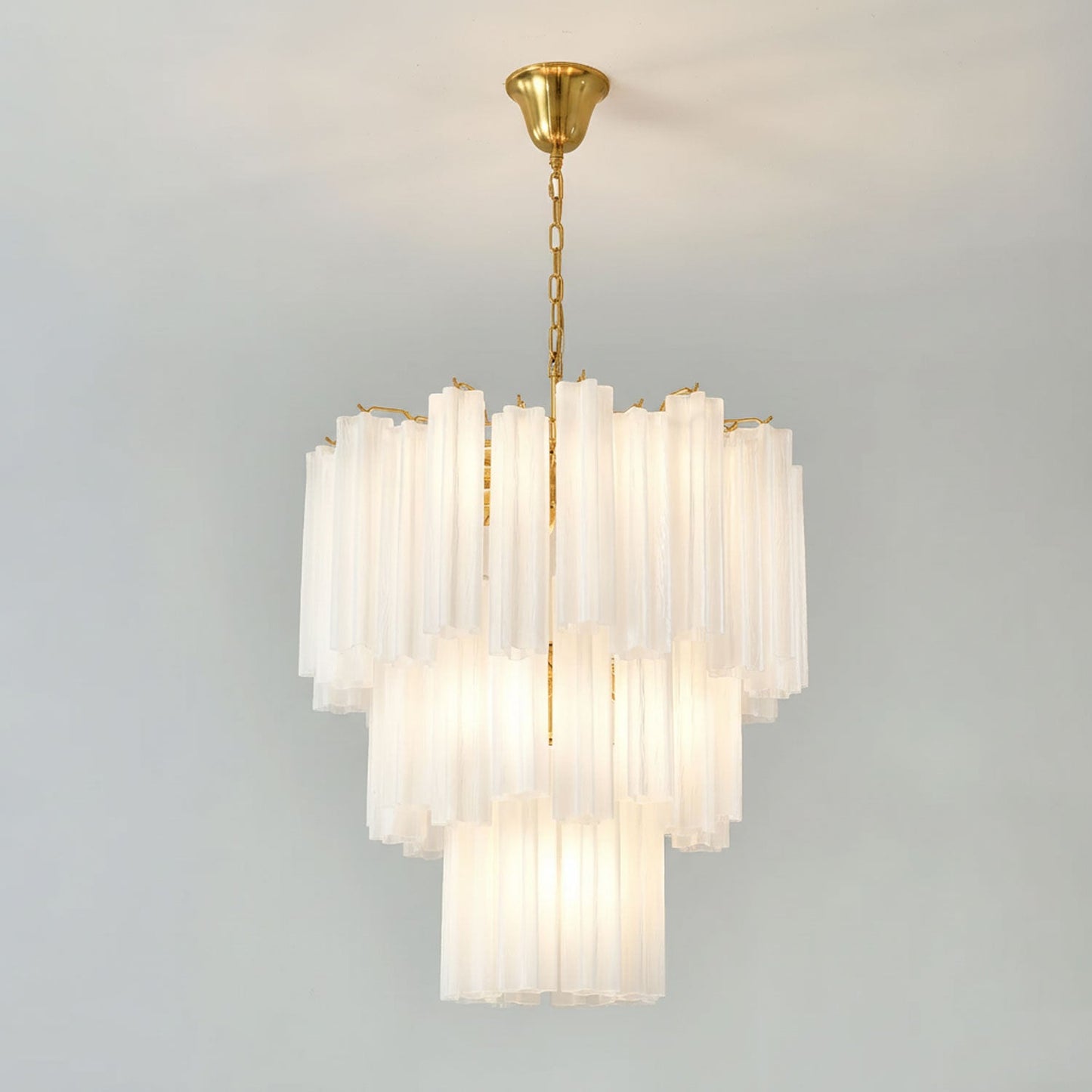 Frosted Glass Tubes Chandelier - Modern Design with Adjustable Height