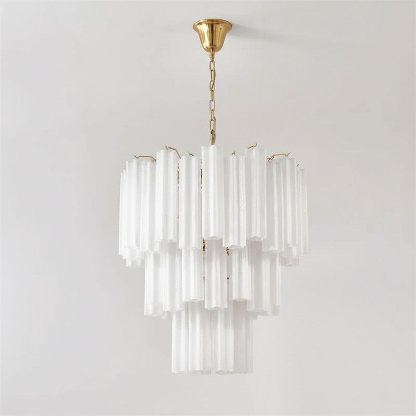 Frosted Glass Tubes Chandelier - Modern Design with Adjustable Height