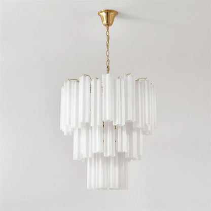 Frosted Glass Tubes Chandelier - Modern Design with Adjustable Height