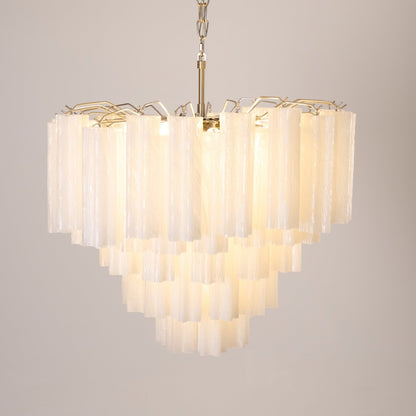 Frosted Glass Cascade Chandelier - Elegant Design & Adjustable Height
