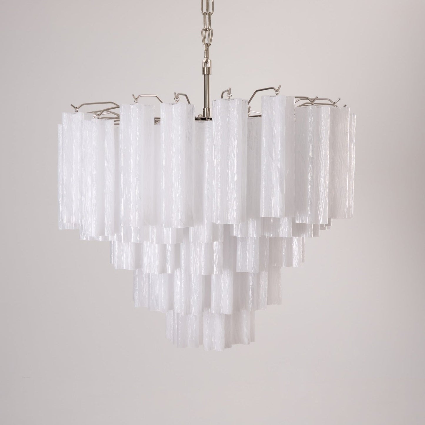 Frosted Glass Cascade Chandelier - Elegant Design & Adjustable Height