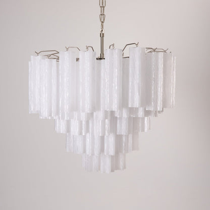 Frosted Glass Cascade Chandelier - Elegant Design & Adjustable Height
