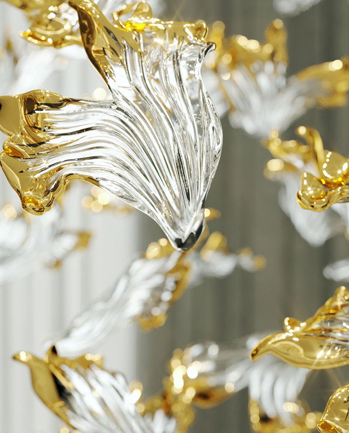 Frosted Petals Frozen Chandelier - Elegant Design with LED Lighting