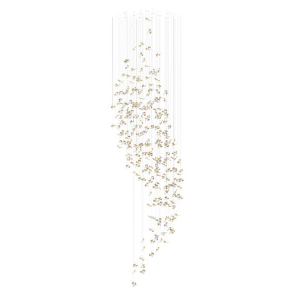 Frosted Petals Frozen Chandelier - Elegant Design with LED Lighting