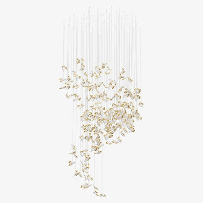 Frosted Petals Frozen Chandelier - Elegant Design with LED Lighting