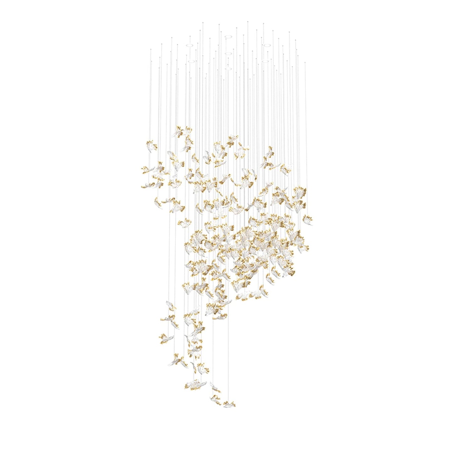Frosted Petals Frozen Chandelier - Elegant Design with LED Lighting