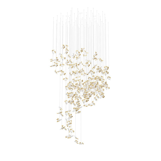 Frosted Petals Frozen Chandelier - Elegant Design with LED Lighting