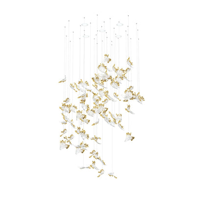 Frosted Petals Frozen Chandelier - Elegant Design with LED Lighting