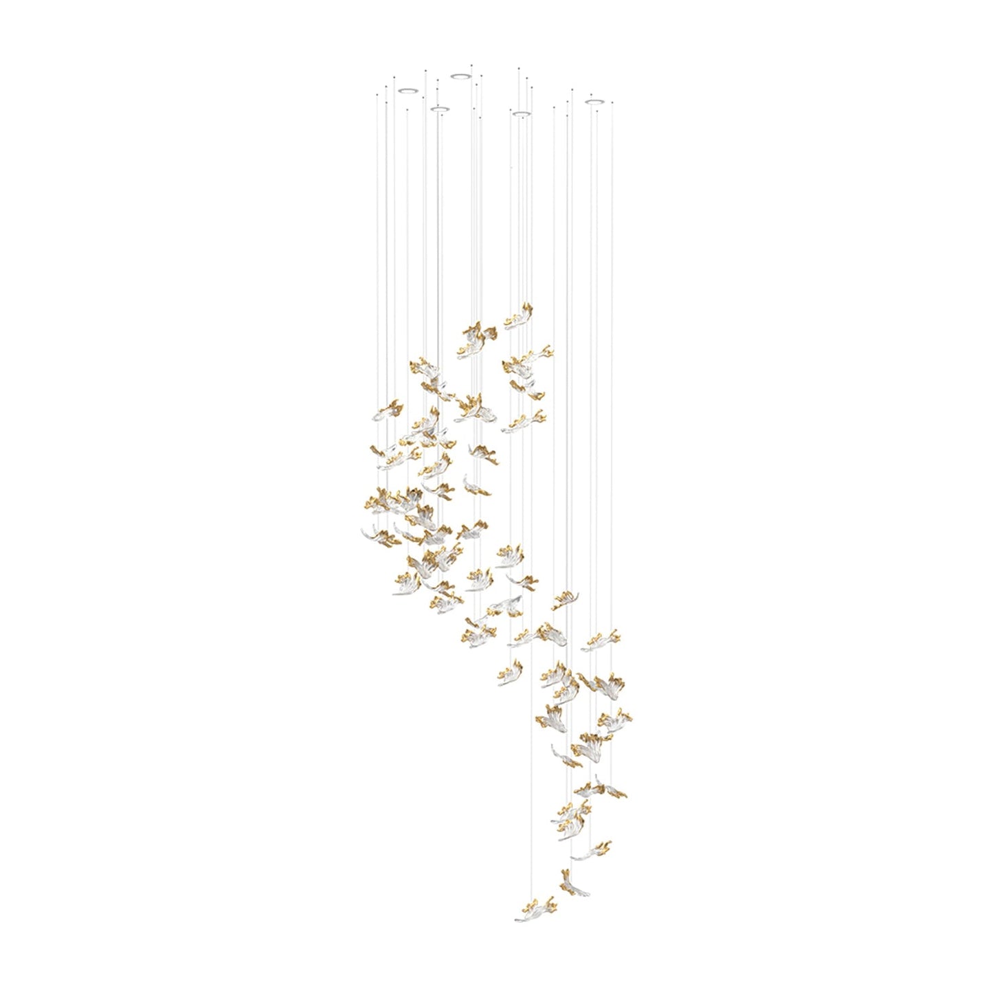 Frosted Petals Frozen Chandelier - Elegant Design with LED Lighting