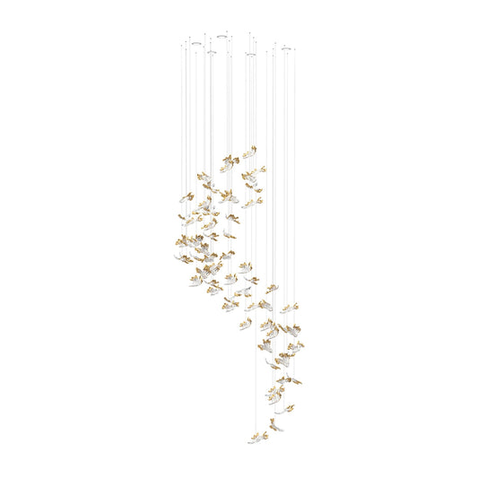 Frosted Petals Frozen Chandelier - Elegant Design with LED Lighting
