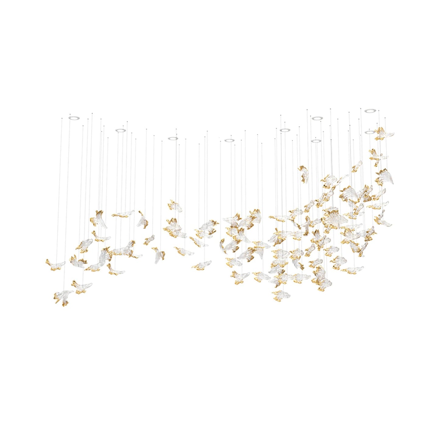 Frosted Petals Frozen Chandelier - Elegant Design with LED Lighting