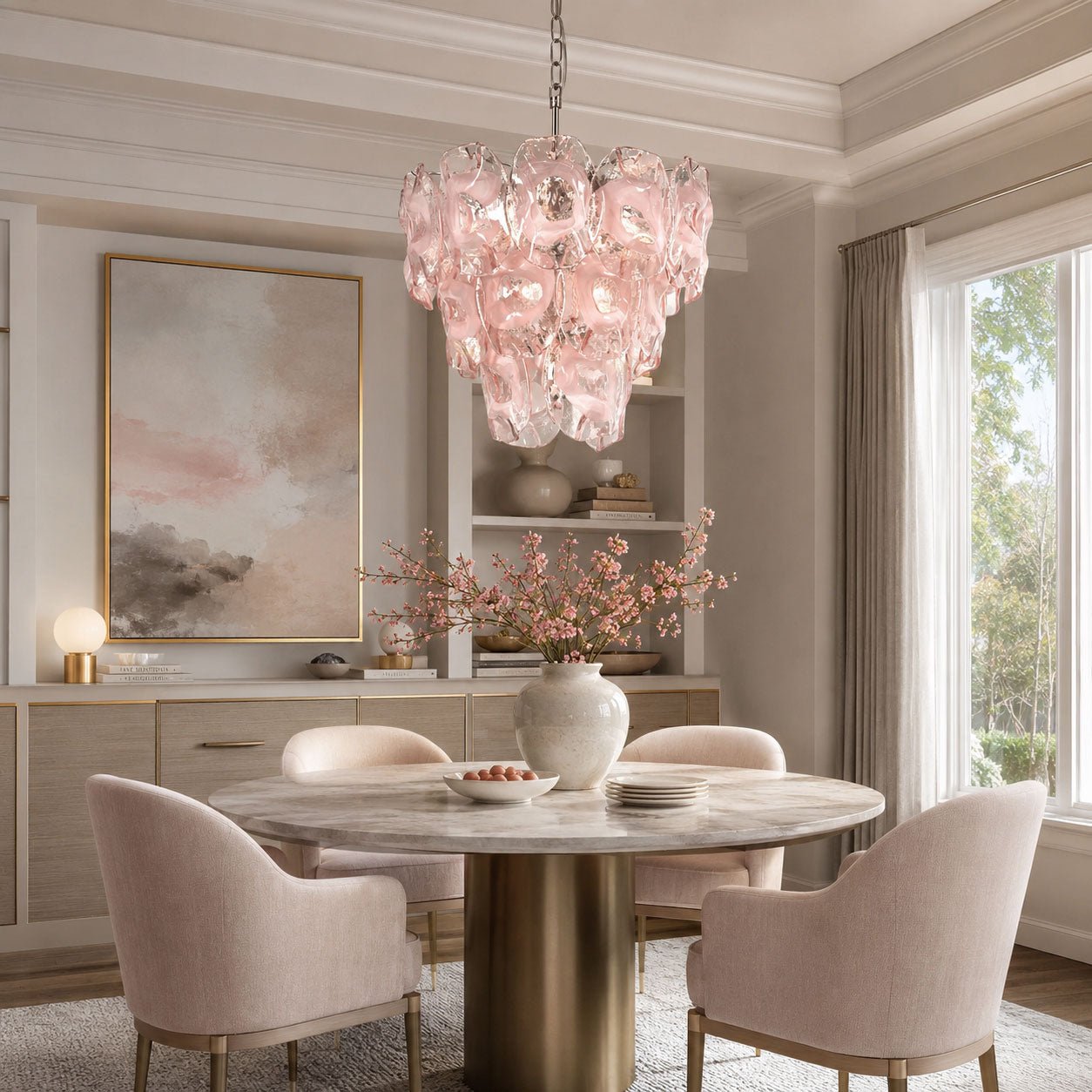 Frostelle Modern Glass Chandelier - Elegant Design, Adjustable Height