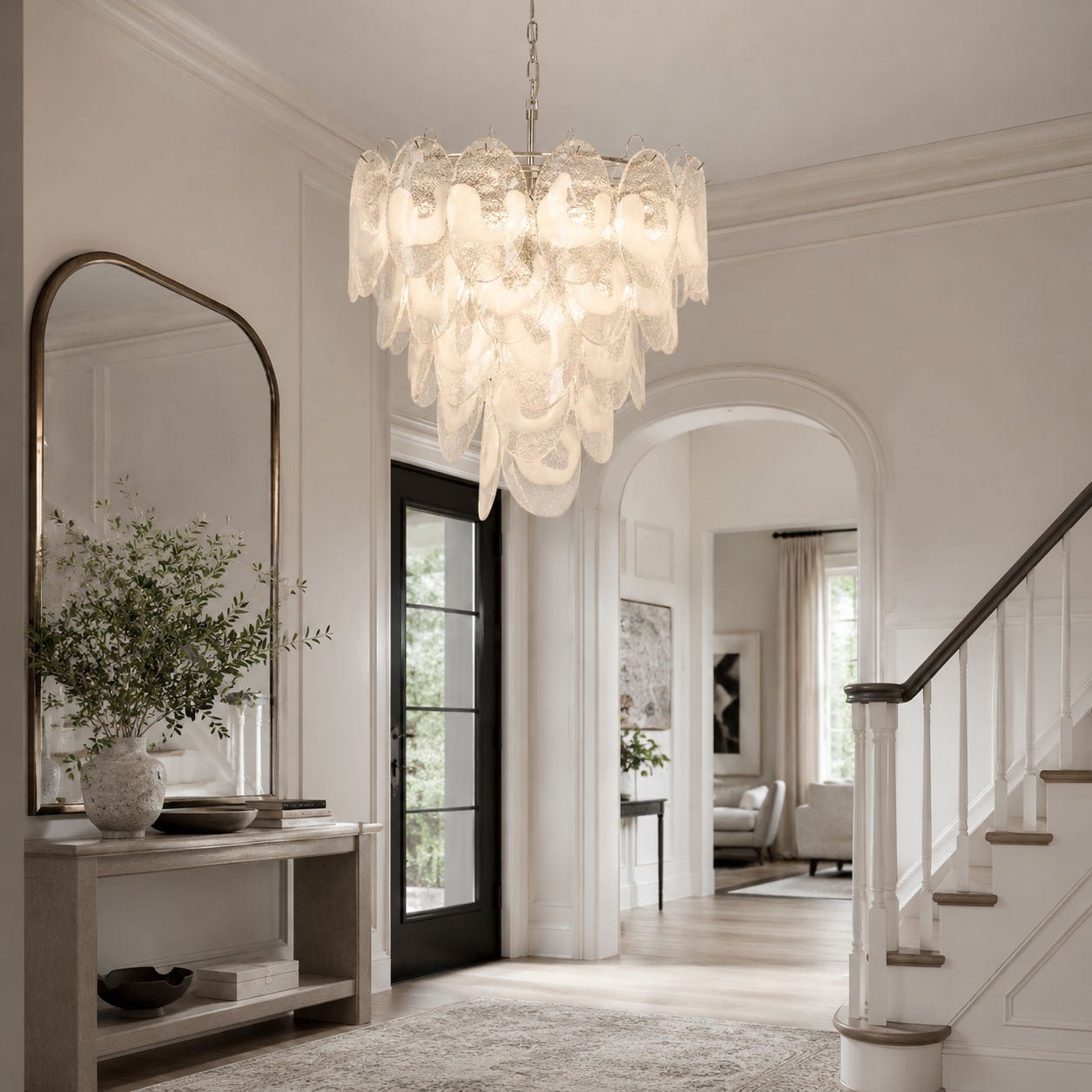Frostelle Modern Glass Chandelier - Elegant Design, Adjustable Height