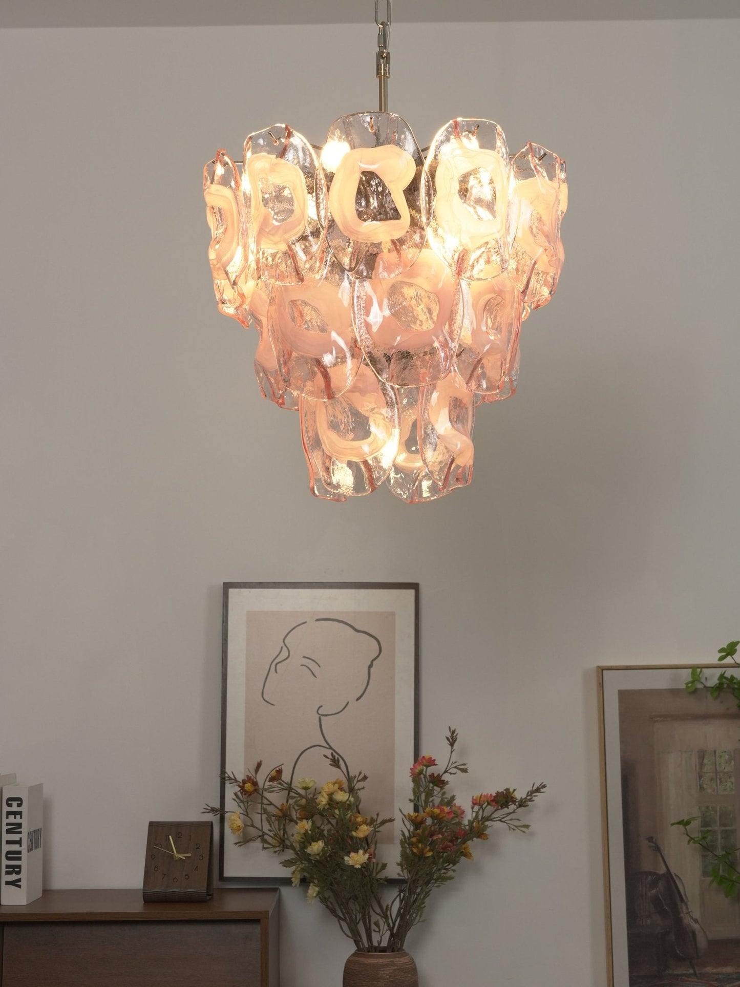 Frostelle Modern Glass Chandelier - Elegant Design, Adjustable Height