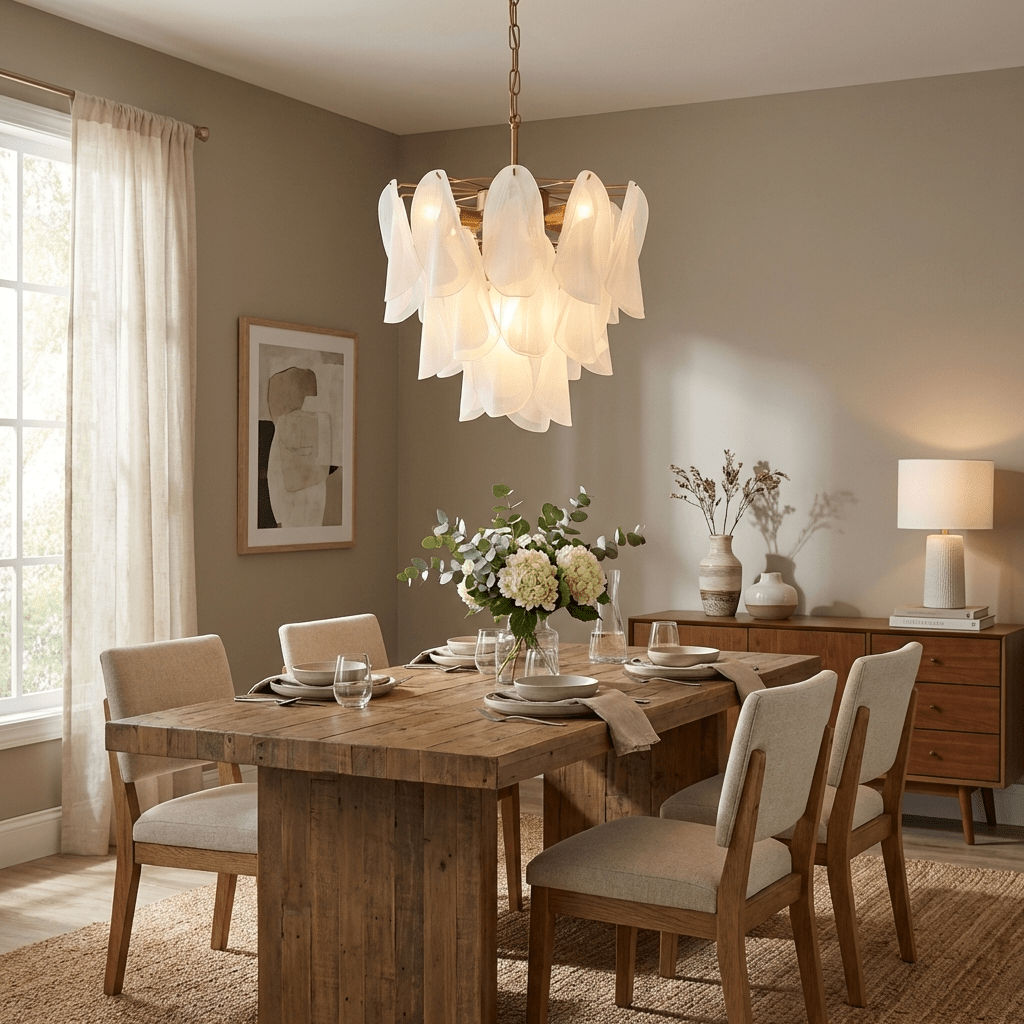 Elegant Fuchsia Chandelier - Adjustable Height, Energy-Efficient LED