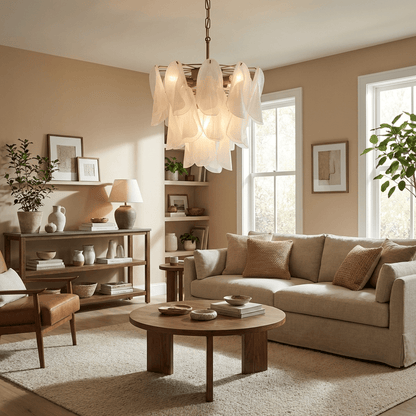 Elegant Fuchsia Chandelier - Adjustable Height, Energy-Efficient LED
