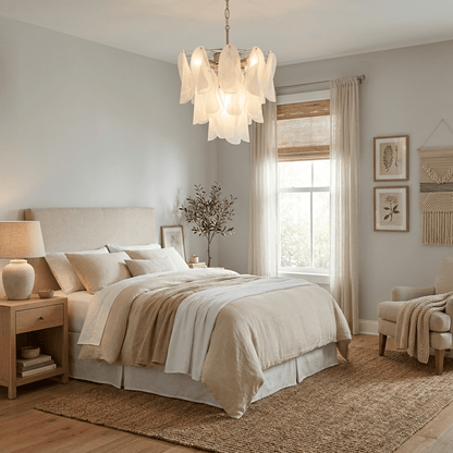 Elegant Fuchsia Chandelier - Adjustable Height, Energy-Efficient LED