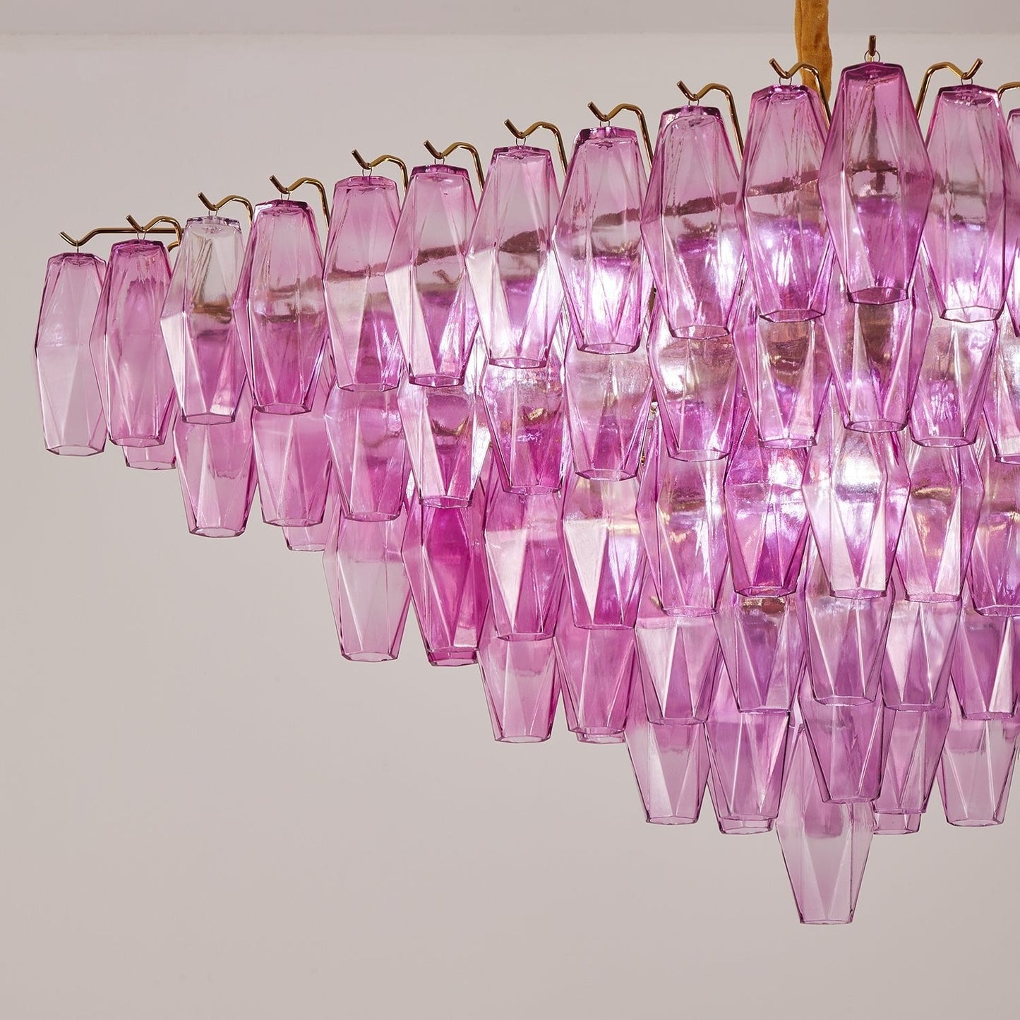 Fuchsia Prism Empire Chandelier - Elegant Design with Adjustable Heigh