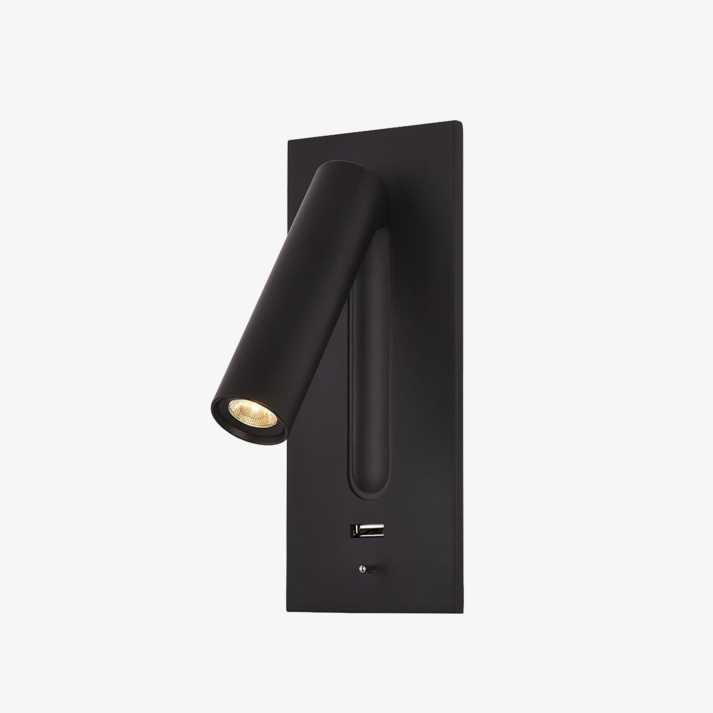 Black USB Wall Light with Adjustable Brightness and Touch Control