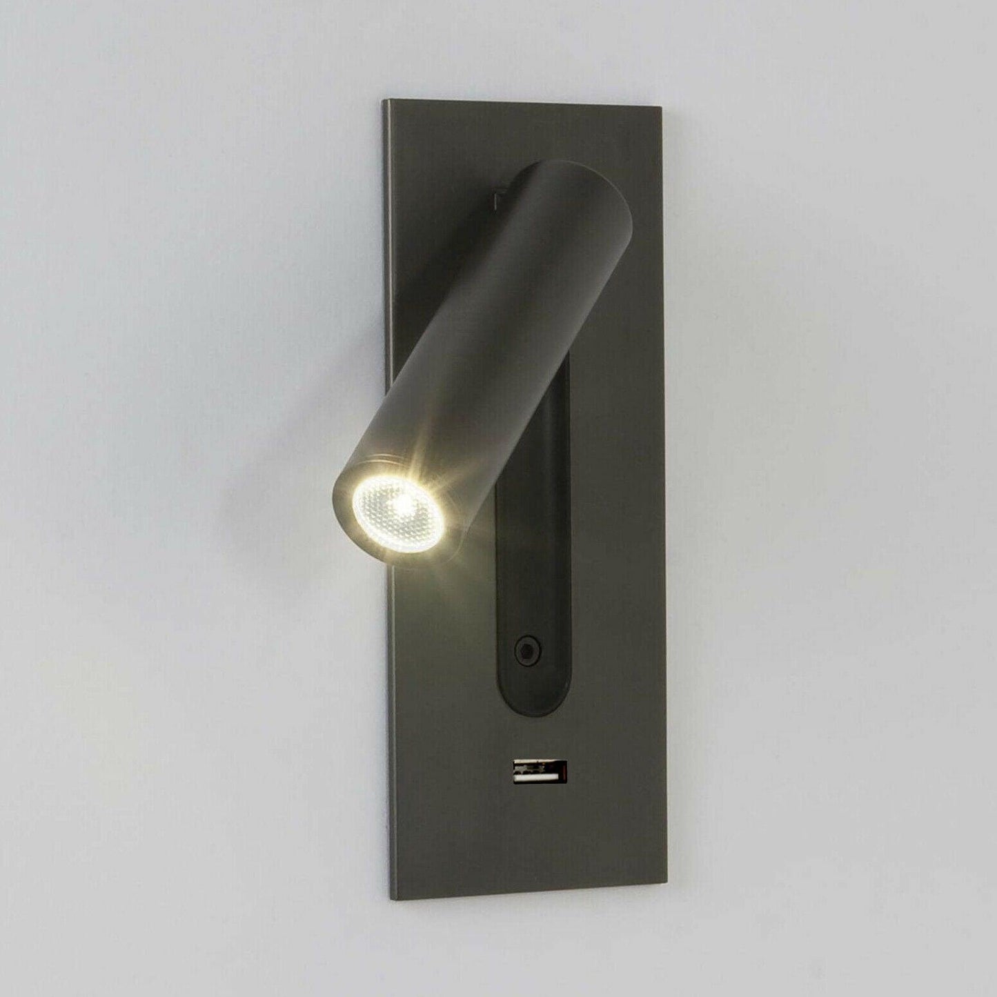 Black USB Wall Light with Adjustable Brightness and Touch Control