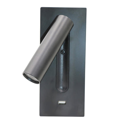 Black USB Wall Light with Adjustable Brightness and Touch Control