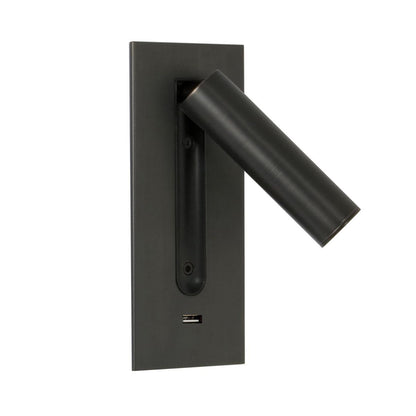 Black USB Wall Light with Adjustable Brightness and Touch Control