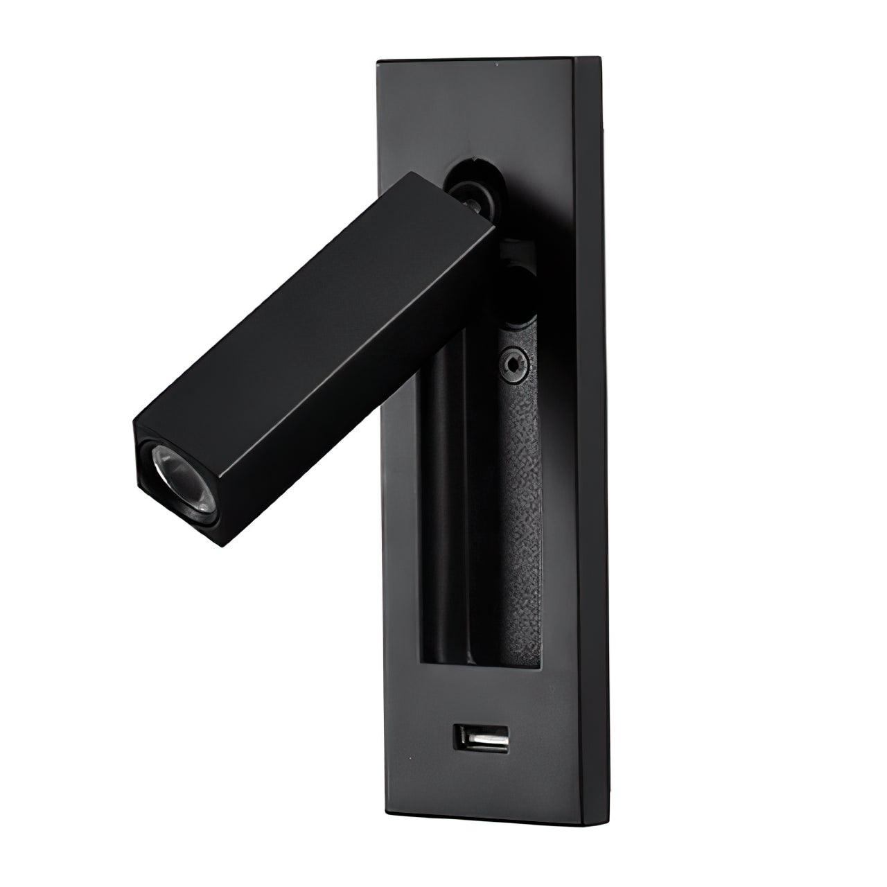 Black USB Wall Light with Adjustable Brightness and Touch Control