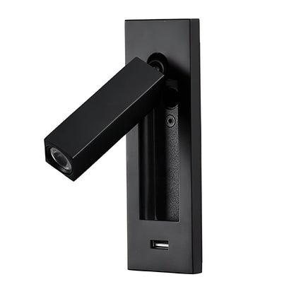 Black USB Wall Light with Adjustable Brightness and Touch Control