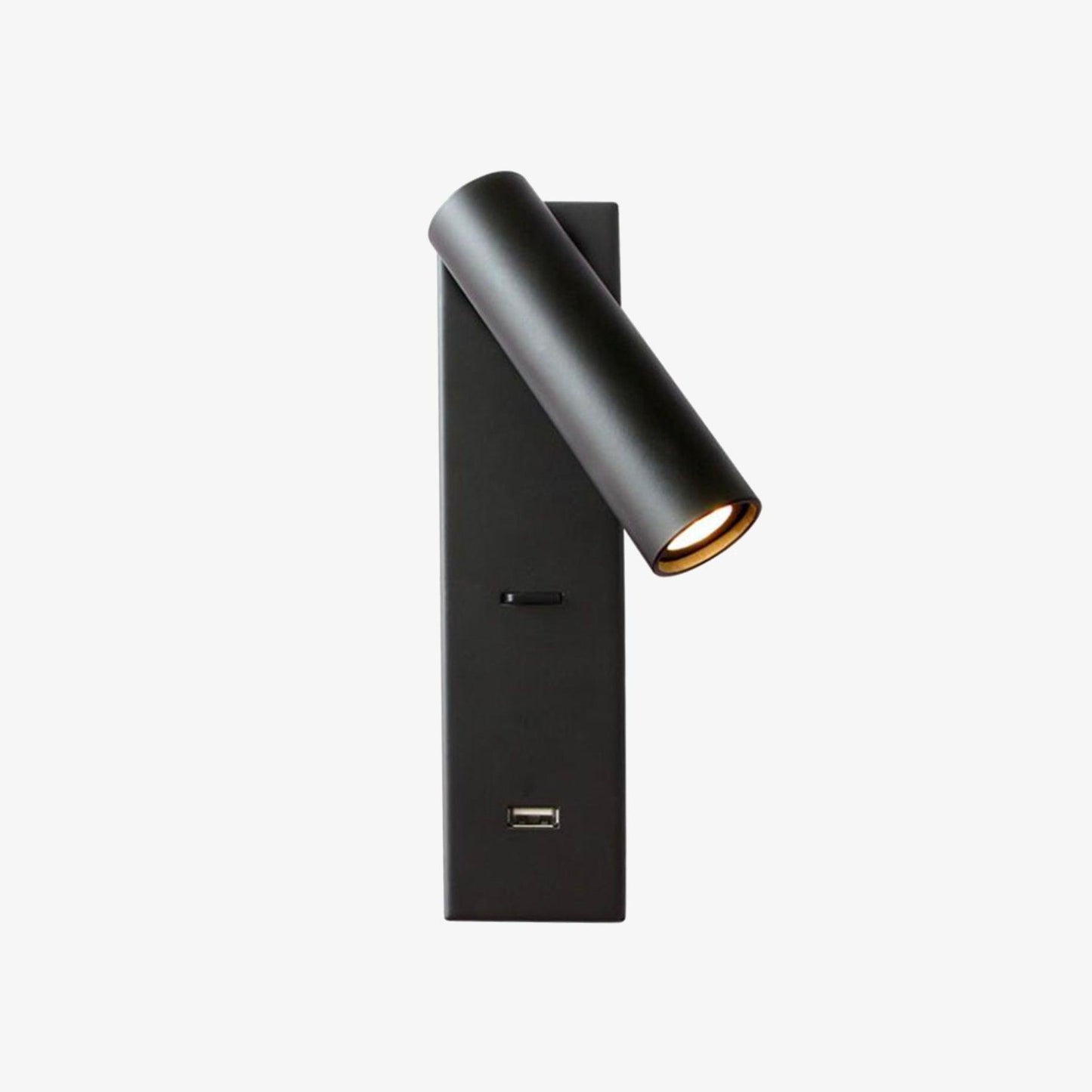 Black USB Wall Light with Adjustable Brightness and Touch Control
