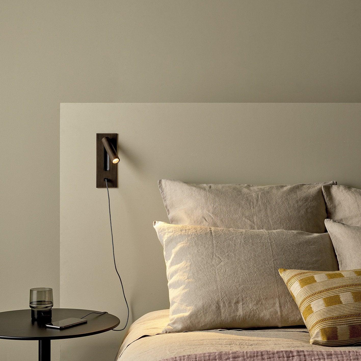 Folded Back Bedside Wall Lamp with Adjustable Brightness & Space-Savin