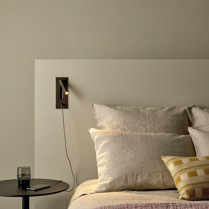 Folded Back Bedside Wall Lamp with Adjustable Brightness & Space-Savin