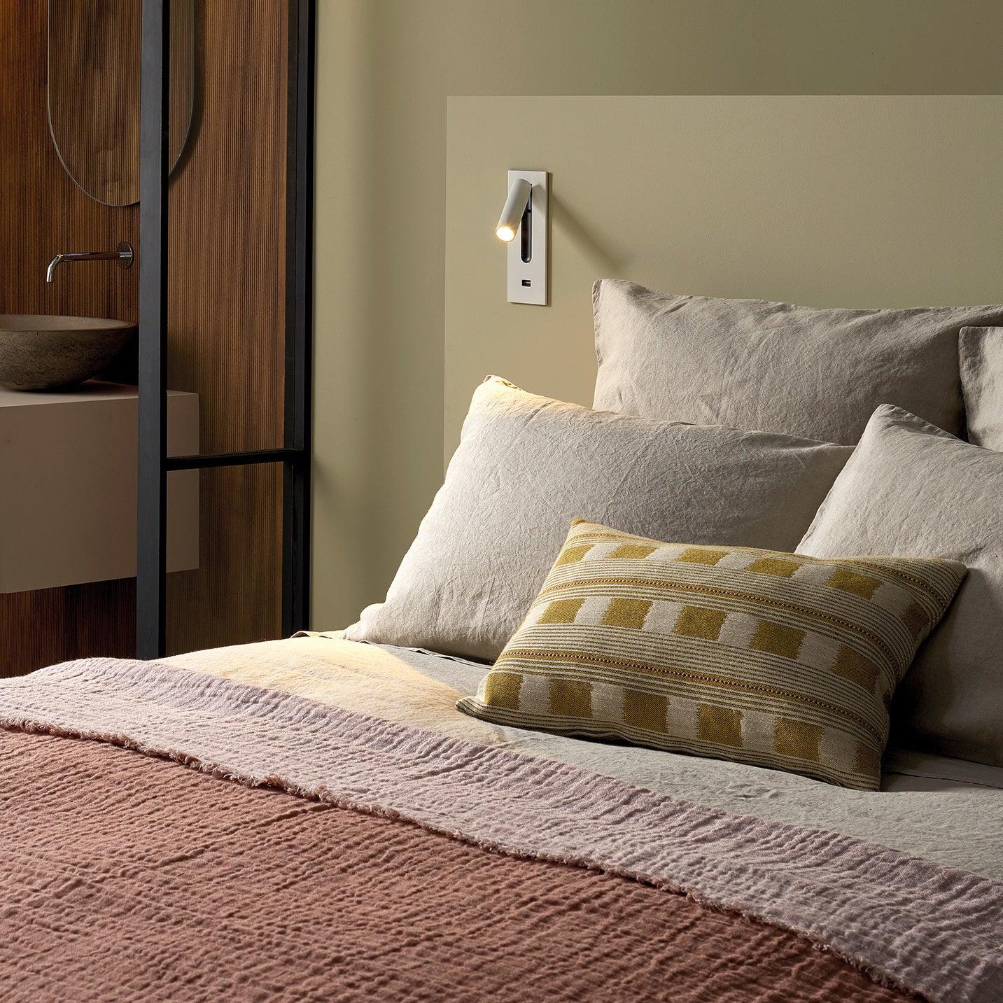 Folded Back Bedside Wall Lamp with Adjustable Brightness & Space-Savin