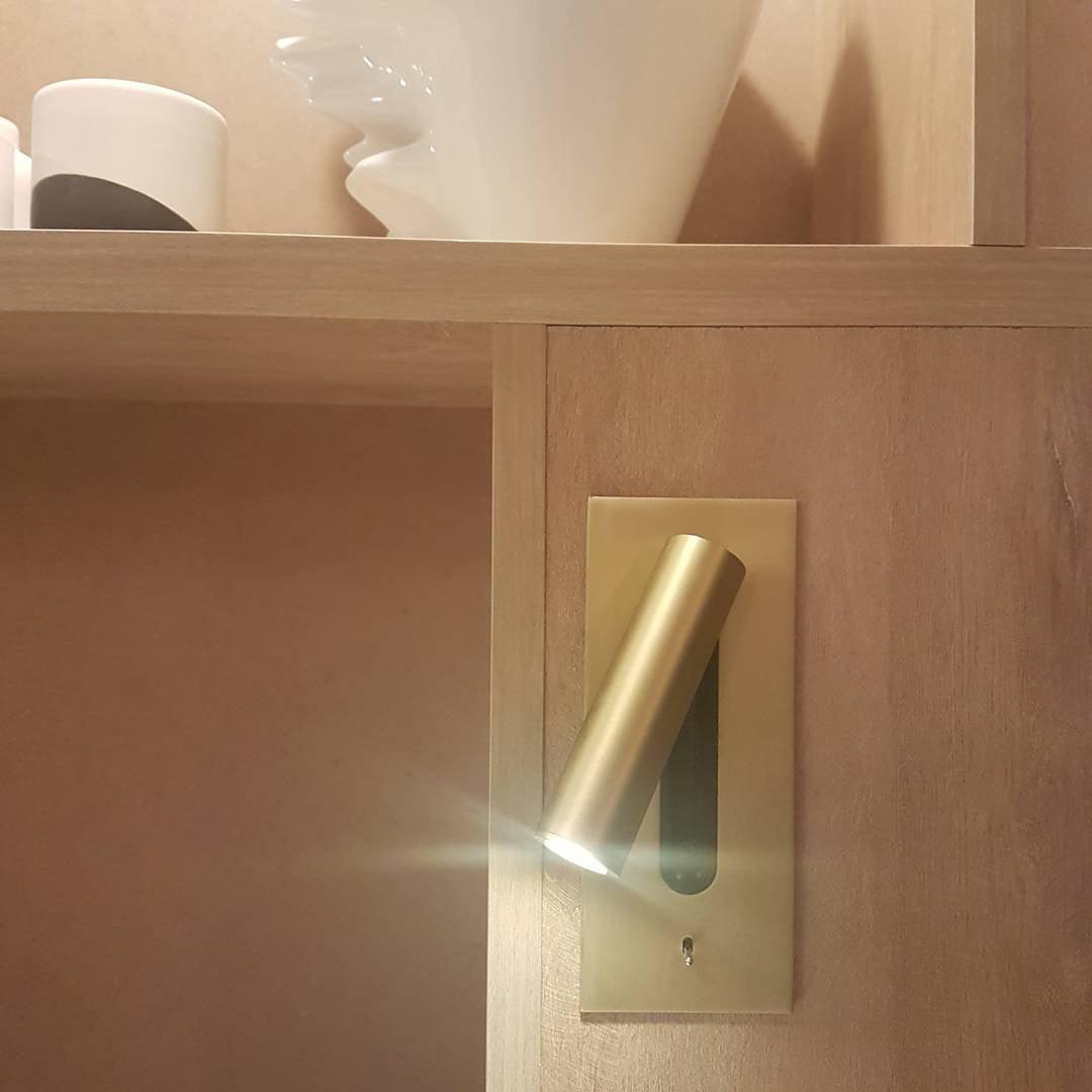 Folded Back Bedside Wall Lamp with Adjustable Brightness & Space-Savin
