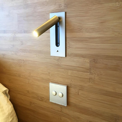 Folded Back Bedside Wall Lamp with Adjustable Brightness & Space-Savin