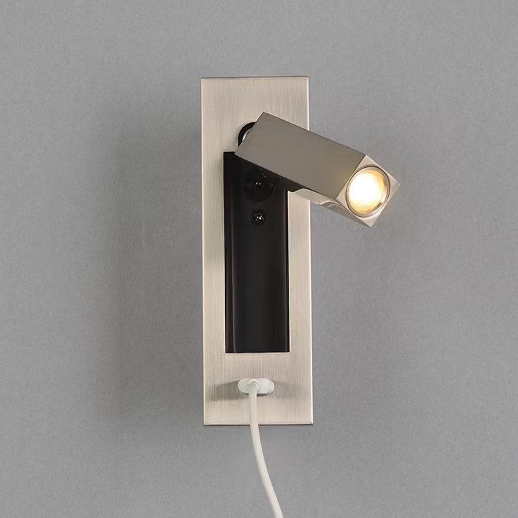 Black USB Wall Light with Adjustable Brightness and Touch Control