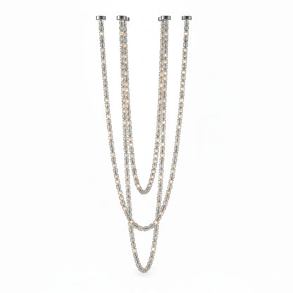 Gabriel Chrome Chandelier - Elegant Design with Adjustable Height & LE