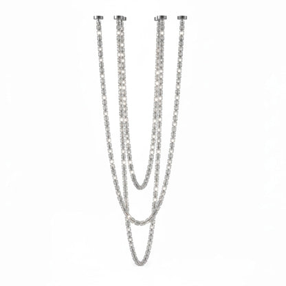 Gabriel Chrome Chandelier - Elegant Design with Adjustable Height & LE