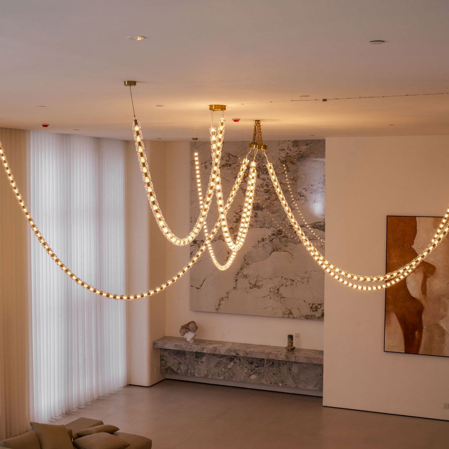 Gabriel Gold Chandelier - Elegant Design with Adjustable Brightness
