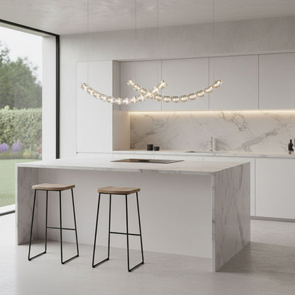 Gabriel Curved LED Chandelier | Custom Size, Dimmable, Elegant Design
