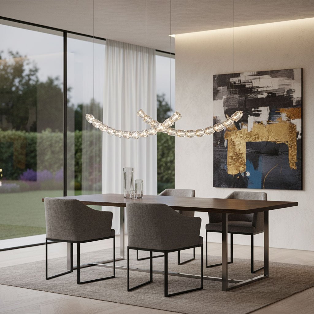 Gabriel Curved LED Chandelier | Custom Size, Dimmable, Elegant Design