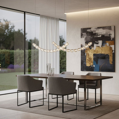 Gabriel Curved LED Chandelier | Custom Size, Dimmable, Elegant Design