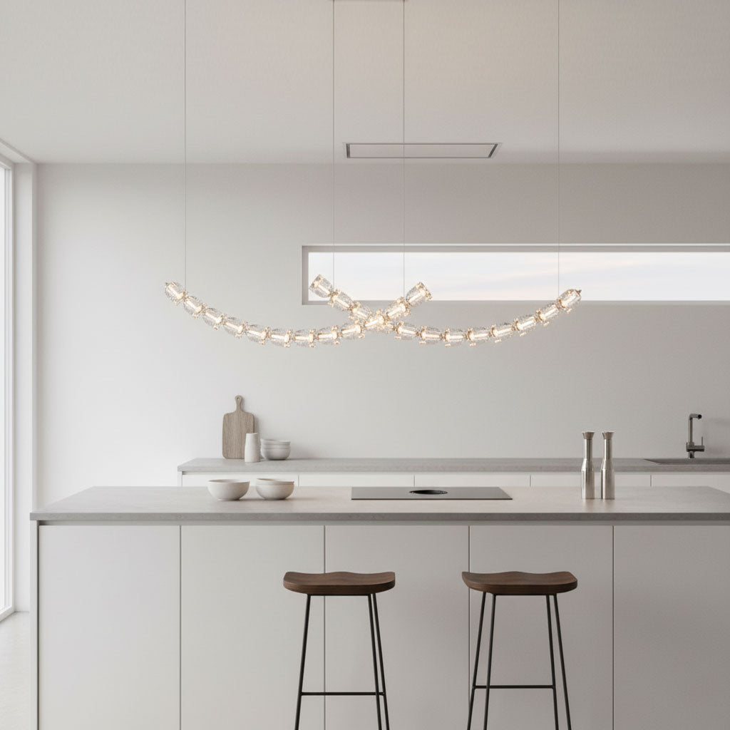 Gabriel Curved LED Chandelier | Custom Size, Dimmable, Elegant Design