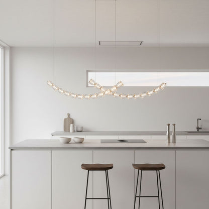 Gabriel Curved LED Chandelier | Custom Size, Dimmable, Elegant Design