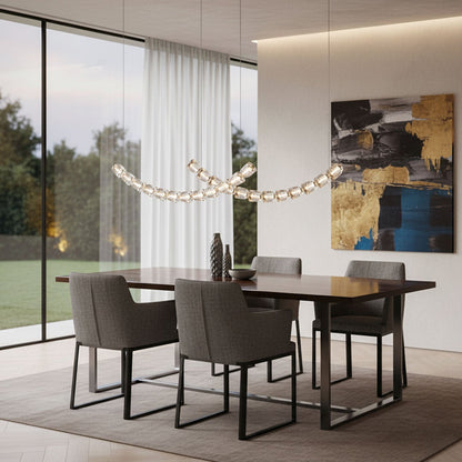 Gabriel Curved LED Chandelier | Custom Size, Dimmable, Elegant Design