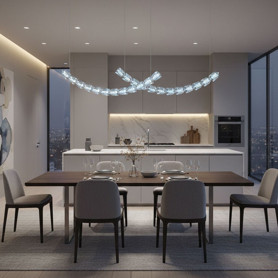 Gabriel Curved LED Chandelier | Custom Size, Dimmable, Elegant Design