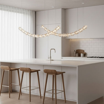 Gabriel Curved LED Chandelier | Custom Size, Dimmable, Elegant Design