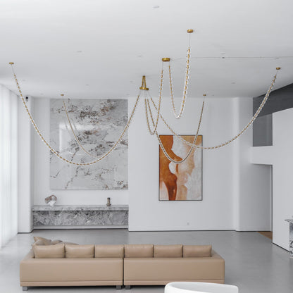Gabriel Gold Chandelier - Elegant Design with Adjustable Brightness