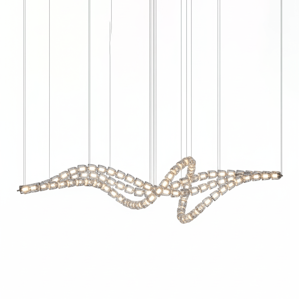 Gabriel Waveform LED Chandelier - Dimmable, Modern Design, Energy Effi