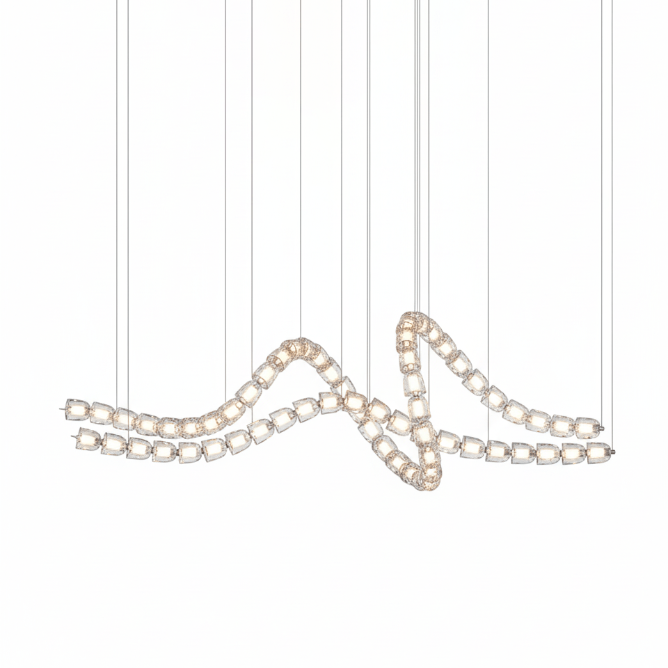 Gabriel Waveform LED Chandelier - Dimmable, Modern Design, Energy Effi