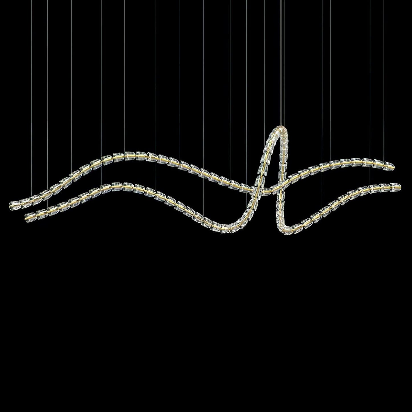 Gabriel Wave Modern LED Chandelier with Dimmable Lighting & Energy Eff